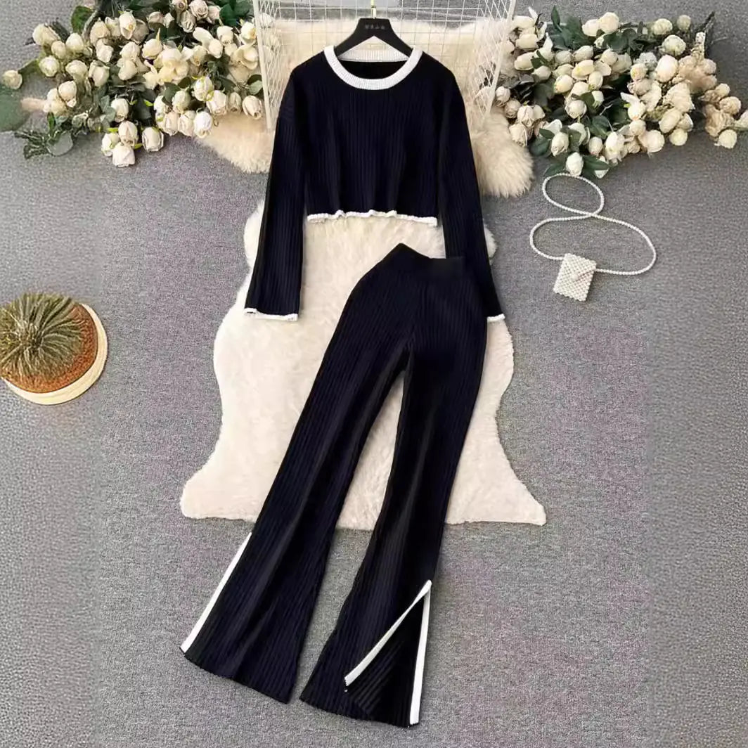 2023 Autumn Winter Fashionable Two-Piece Knit Set
