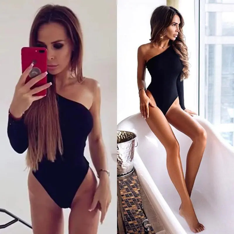 Women's Autumn Urban Fashion One-Shoulder Jumpsuit