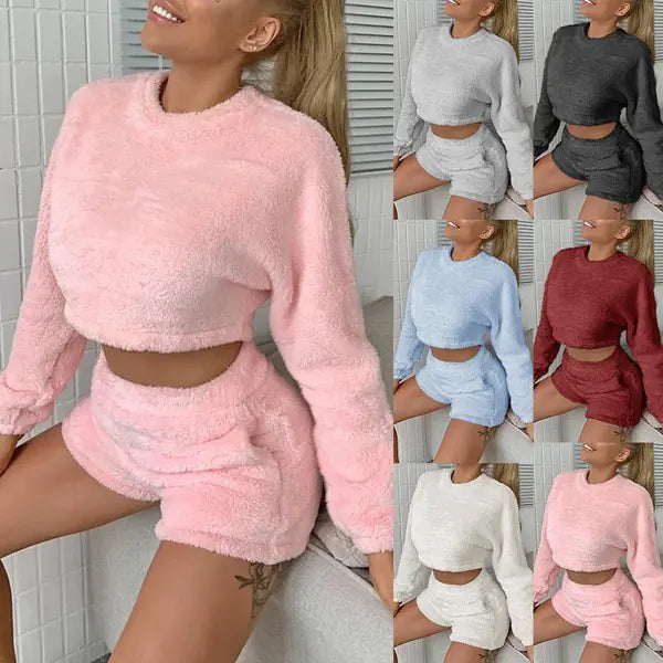 Reversible Plush Loungewear Set for Women