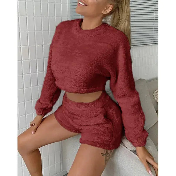 Reversible Plush Loungewear Set for Women