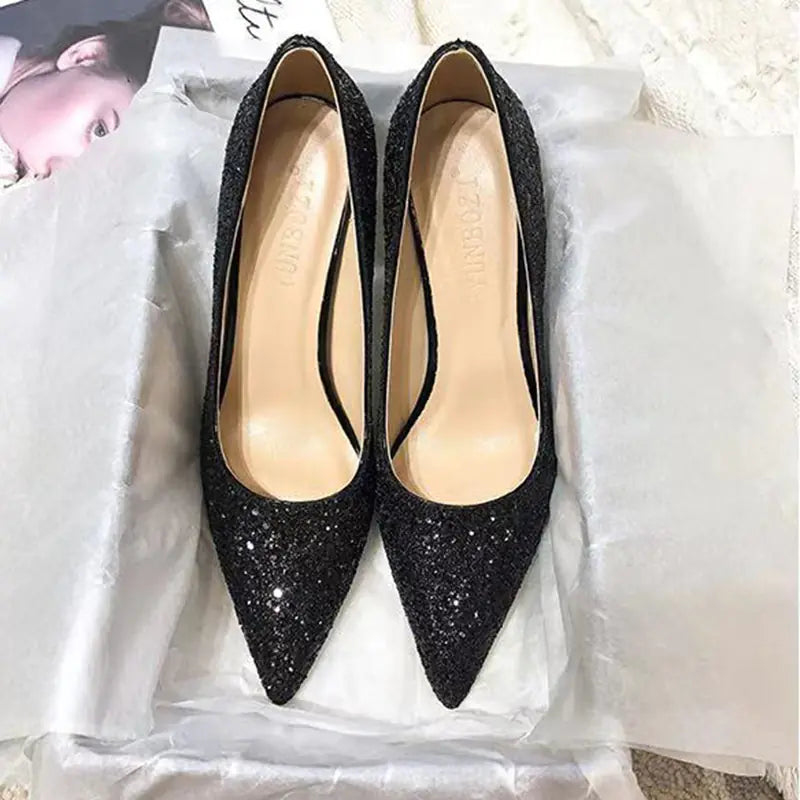 Crystal Sequins High Heels for Spring Fashion