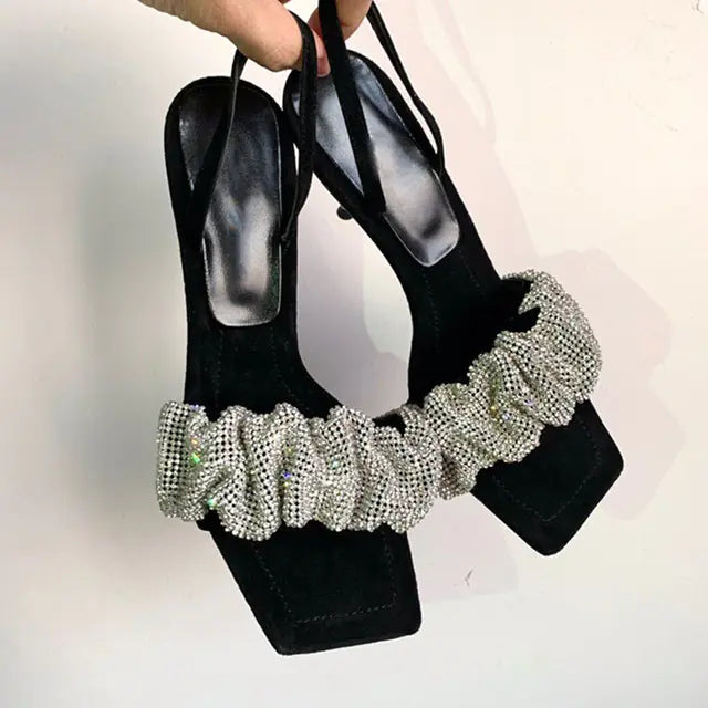 Elegant High Heel Rhinestone Sandals for Women
