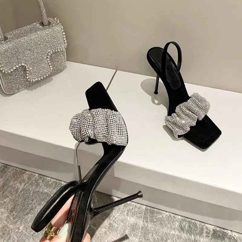 Elegant High Heel Rhinestone Sandals for Women