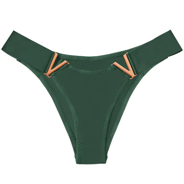 V-Shaped Metal Decoration Women's Sports Hip Panties