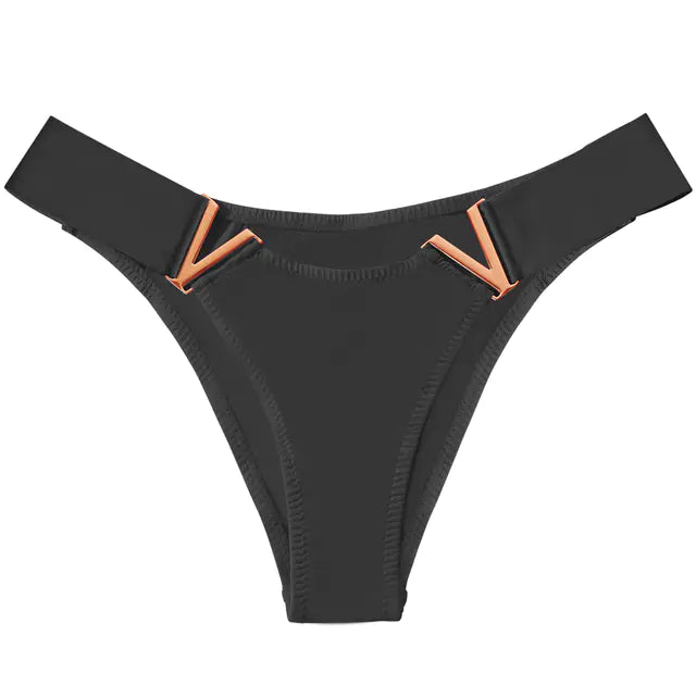 V-Shaped Metal Decoration Women's Sports Hip Panties