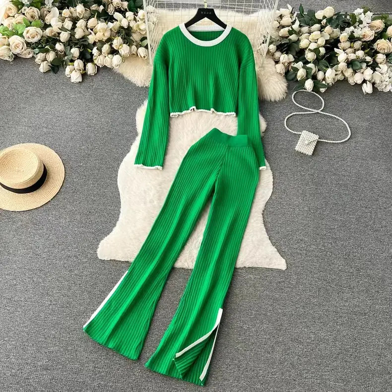 2023 Autumn Winter Fashionable Two-Piece Knit Set