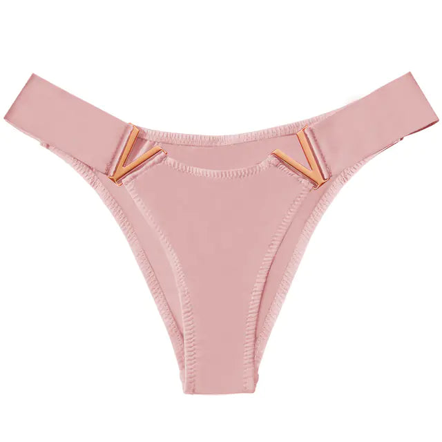 V-Shaped Metal Decoration Women's Sports Hip Panties