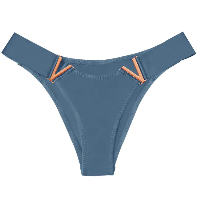 V-Shaped Metal Decoration Women's Sports Hip Panties