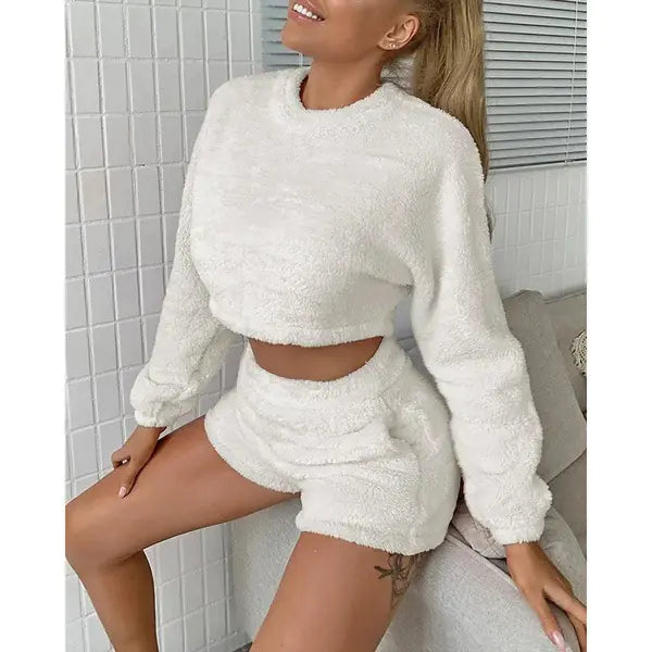 Reversible Plush Loungewear Set for Women