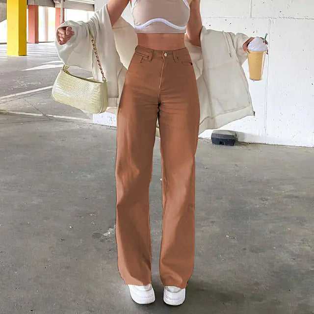 Trendy Wide Leg Casual Jeans for Women