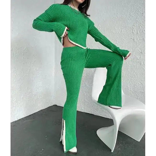 2023 Autumn Winter Fashionable Two-Piece Knit Set