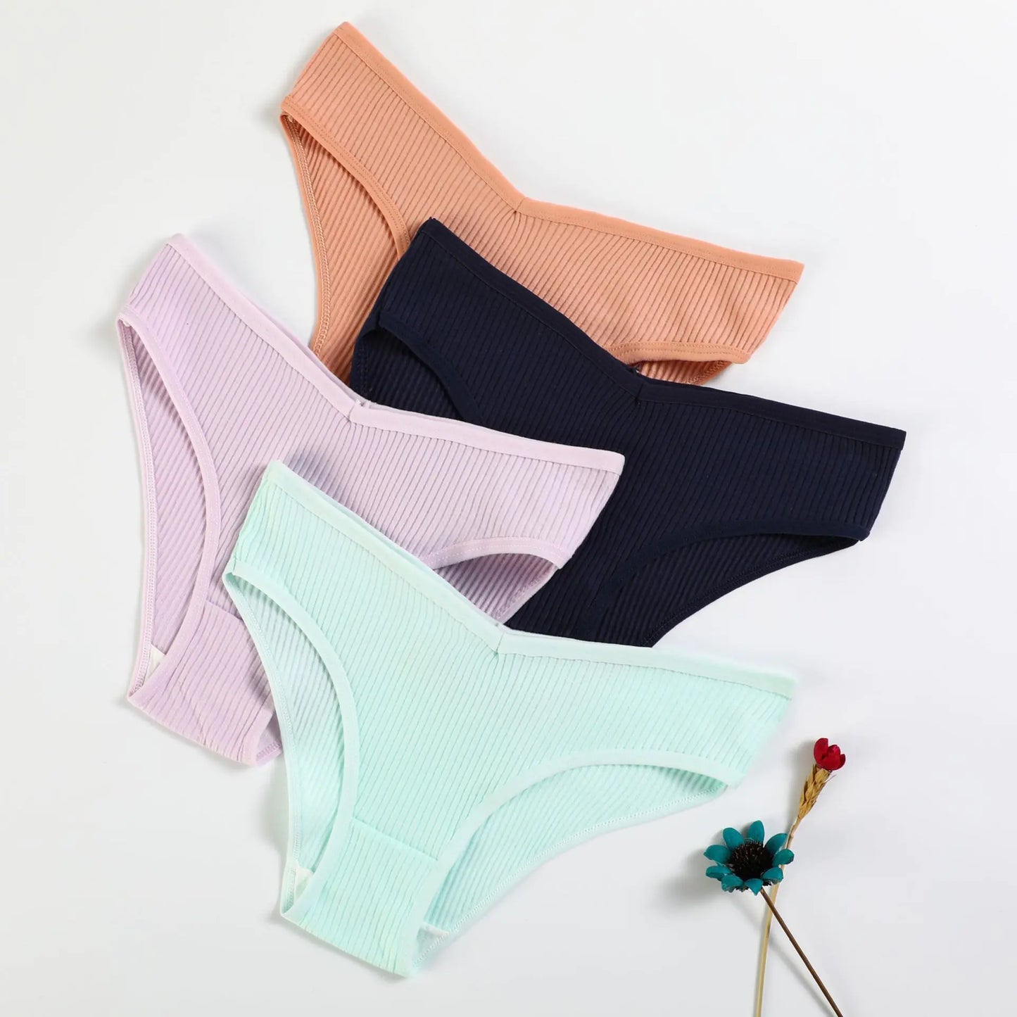 New V-Shaped Women's Cotton Low-Rise Breathable Briefs