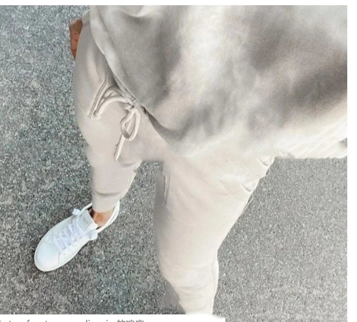 Casual Solid Color Comfortable Hoodie Set