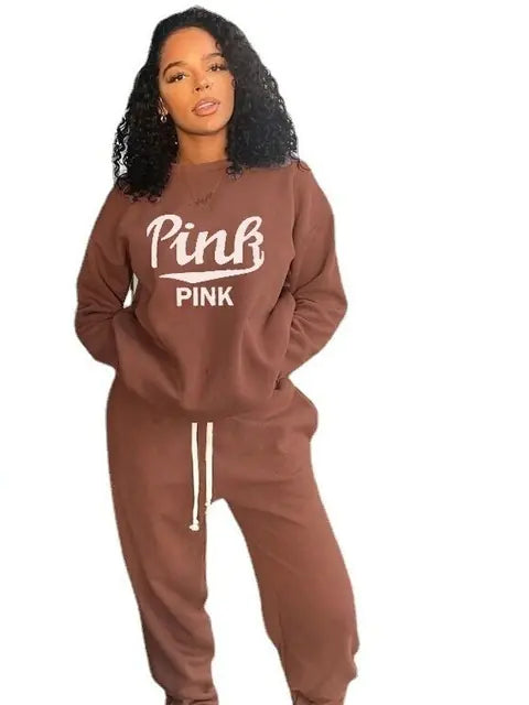 Plus Size Women's Two-Piece Fall Tracksuit Set