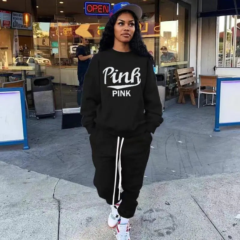 Plus Size Women's Two-Piece Fall Tracksuit Set