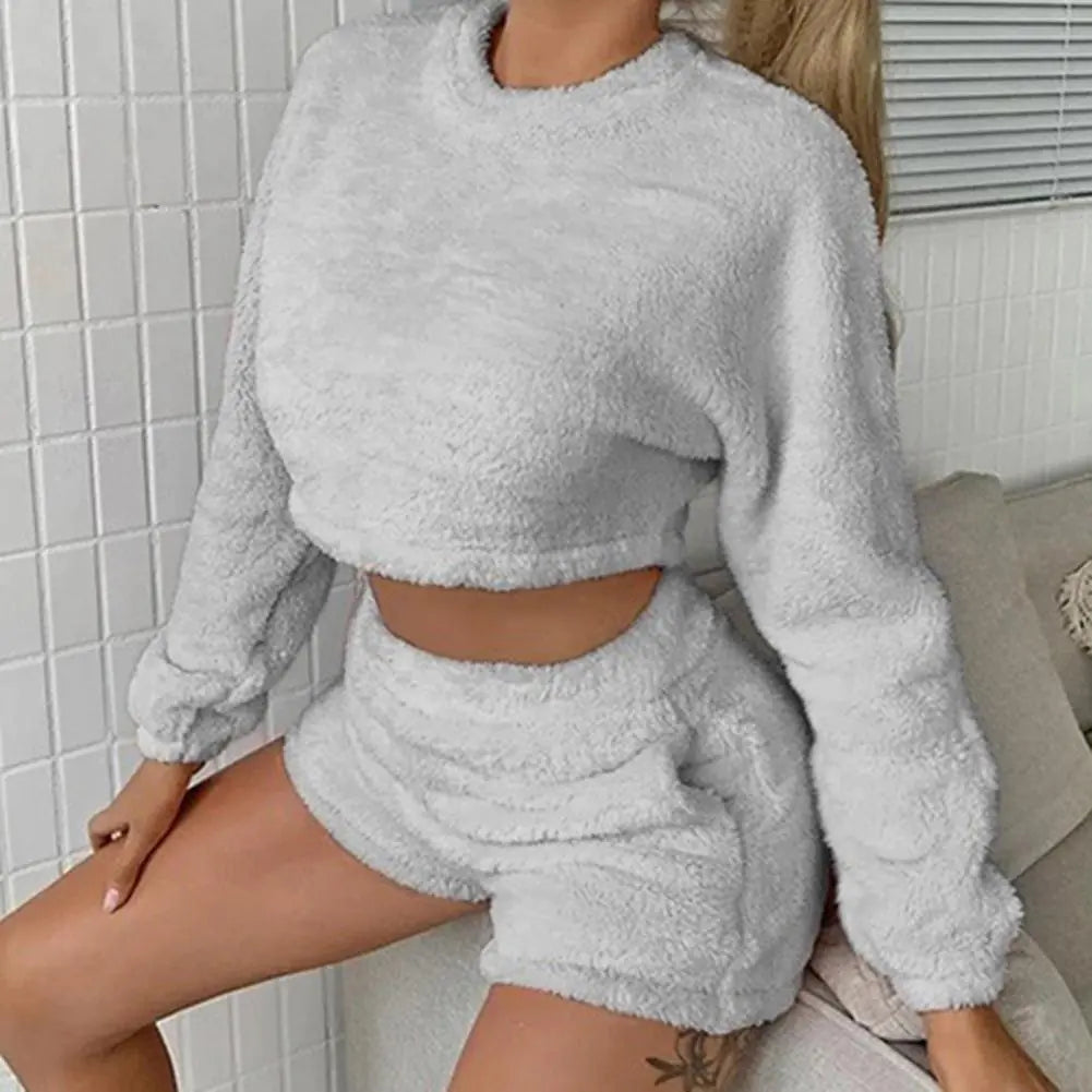 Reversible Plush Loungewear Set for Women