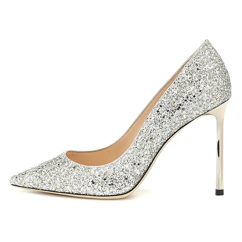 Crystal Sequins High Heels for Spring Fashion