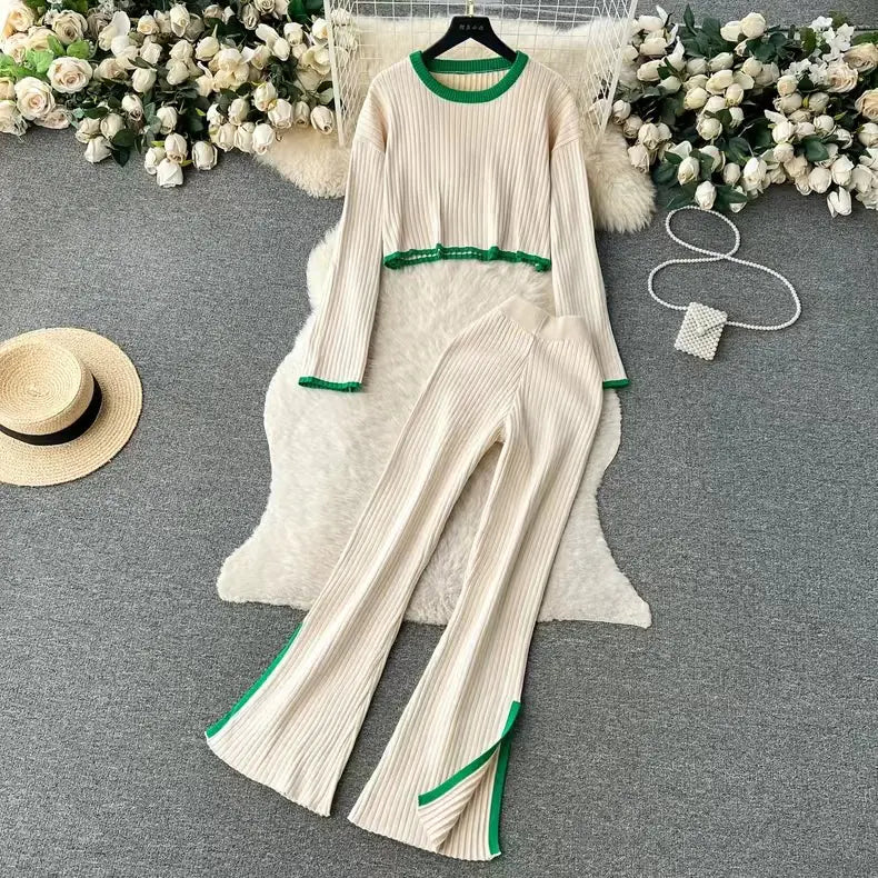 2023 Autumn Winter Fashionable Two-Piece Knit Set