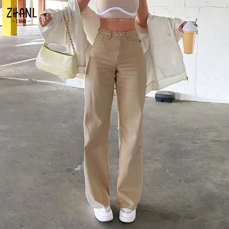 Trendy Wide Leg Casual Jeans for Women