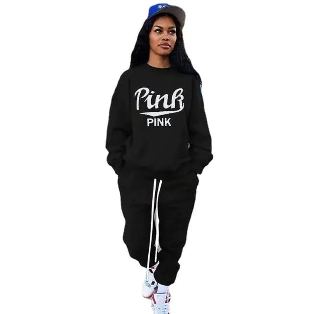 Plus Size Women's Two-Piece Fall Tracksuit Set