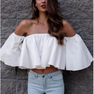 Off-Shoulder Chiffon Top with Wrap Design